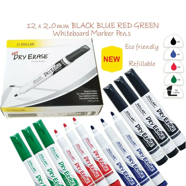 Dollar Dry Erase White Board Erasable Marker Round Tip